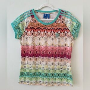 Adidas x FARM RIO Women's Colorful Butterfly Short Sleeve Tee
